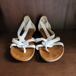 City Classified White Wedge Summer Sandals Size 8